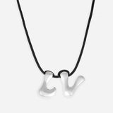 COLLIER 2 LETTRES - PLAQUÉ OR OU ARGENT