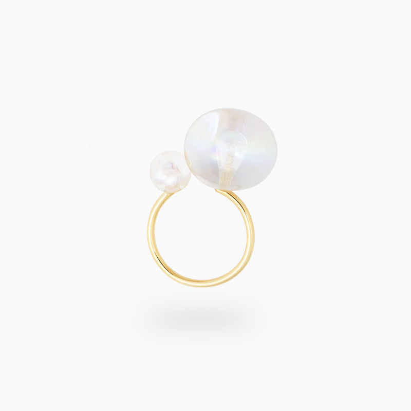 “DUO” 2 PEARL BUBBLE RING (3 MODELS)