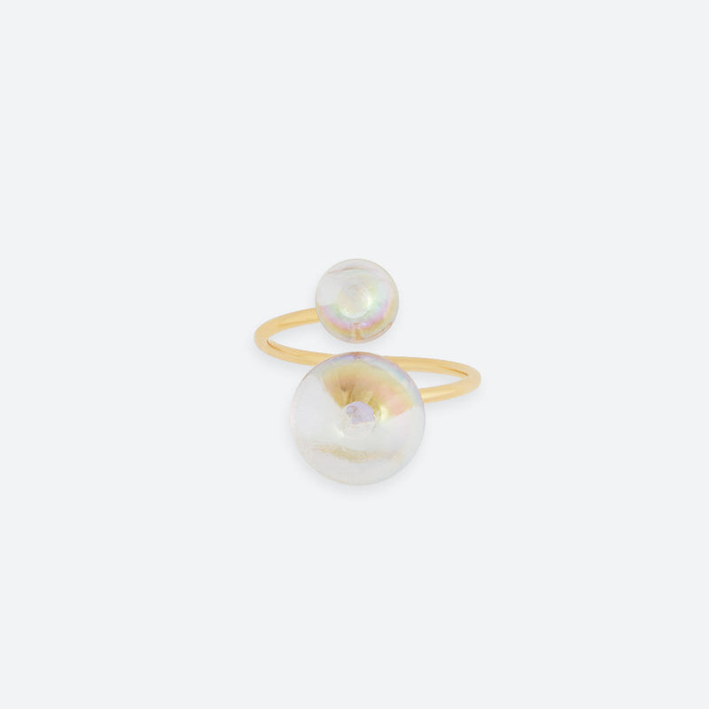 “TWIST” 2 PEARL BUBBLE RING (3 MODELS)