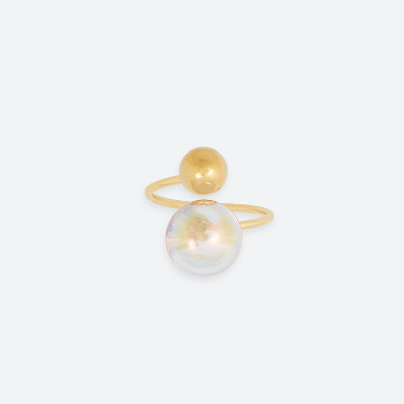 “TWIST” 2 PEARL BUBBLE RING (3 MODELS)