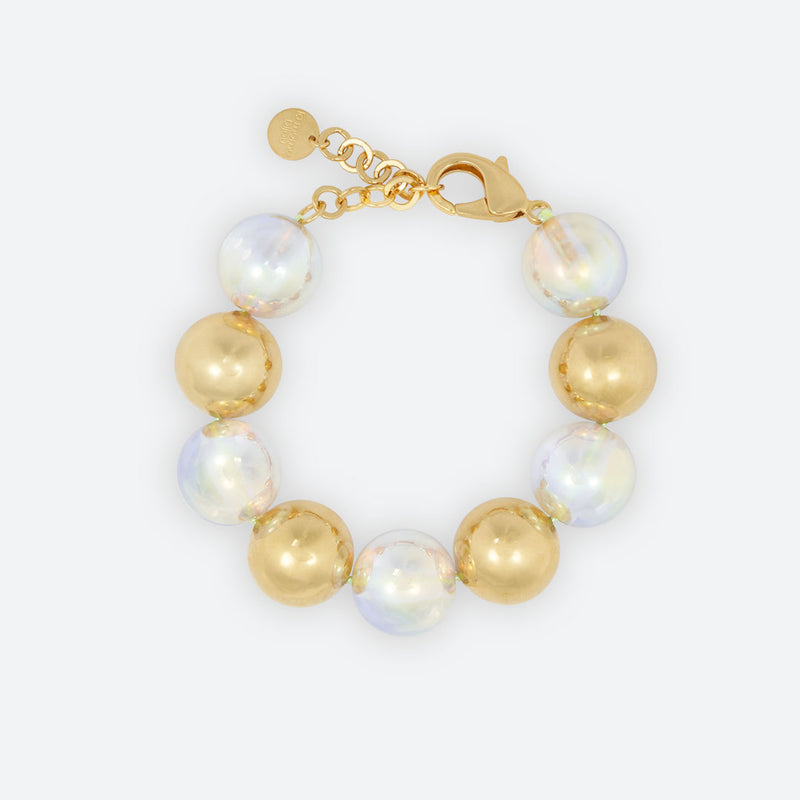 BRACELET DANS MA BULLE "9 PERLES" AVEC PERLES METAL