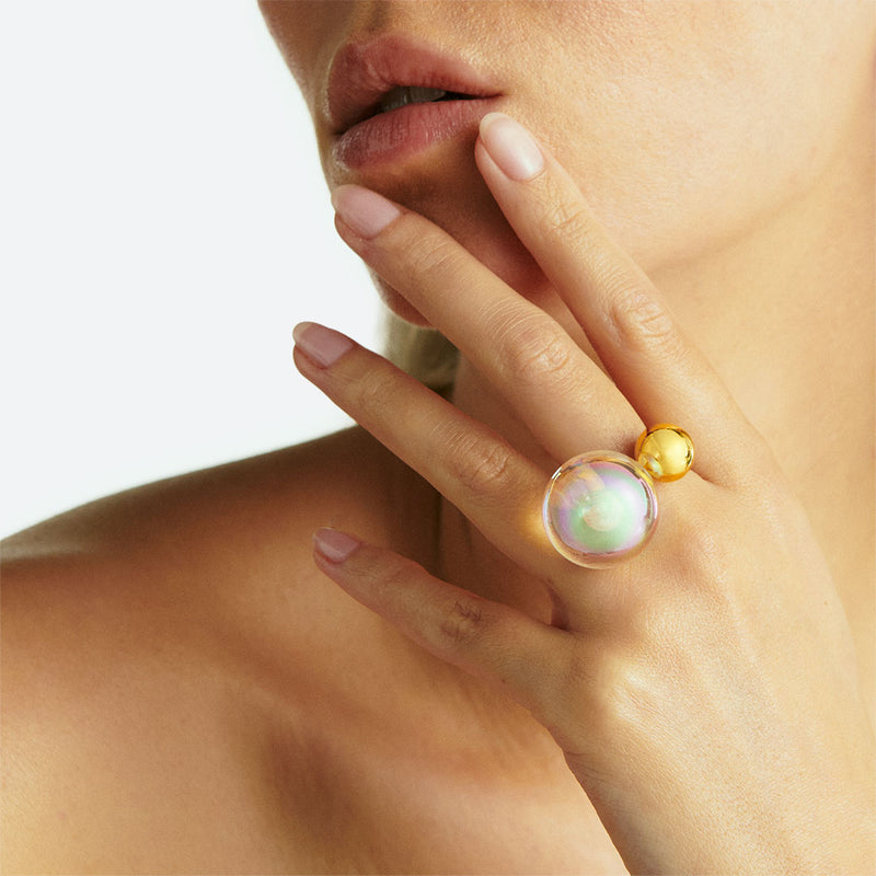 “DUO” 2 PEARL BUBBLE RING (3 MODELS)