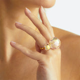 “DUO” 2 PEARL BUBBLE RING (3 MODELS)