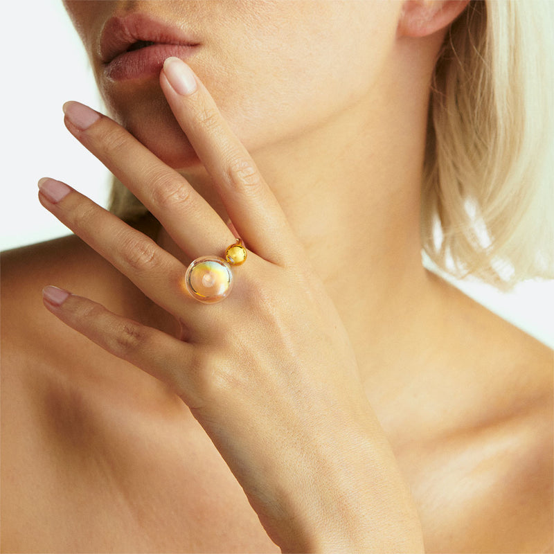 “DUO” 2 PEARL BUBBLE RING (3 MODELS)