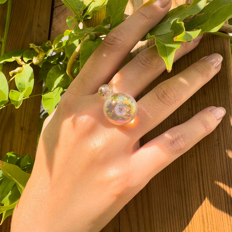 “DUO” 2 PEARL BUBBLE RING (3 MODELS)